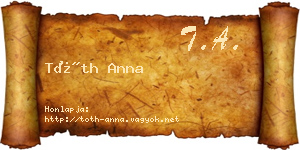 Tóth Anna névjegykártya