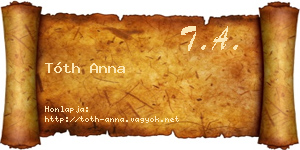 Tóth Anna névjegykártya